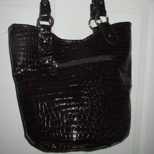 Country Chic Crocodile embossed bucket purse